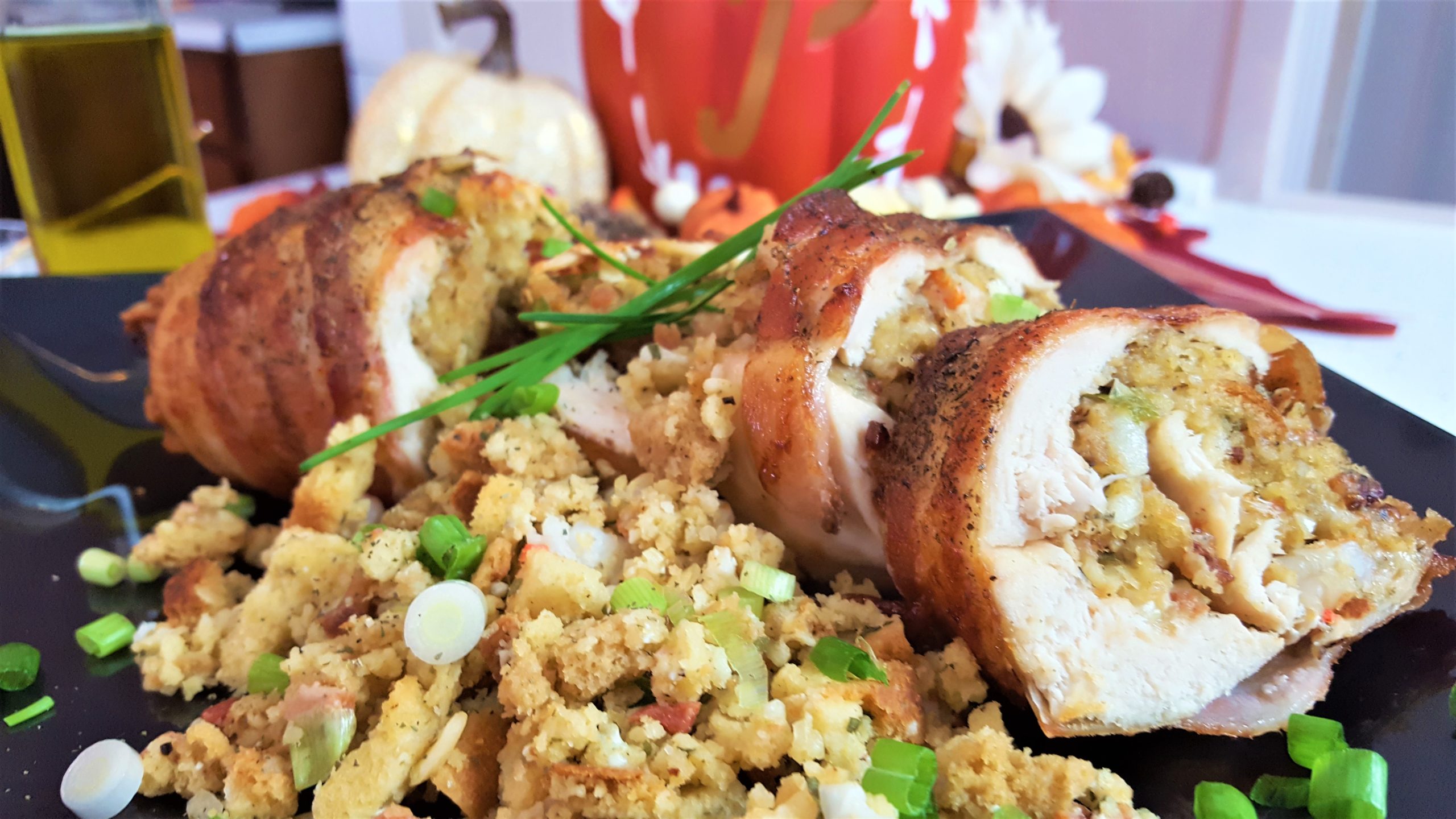 Stuffed Chicken Breast Wrapped in Bacon